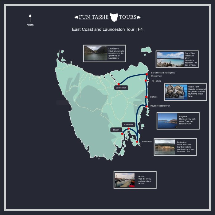 Fun Tassie Tours Maps 4 Day Tour Fun Tassie Tours Maps 4 Day Tour
